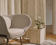 Nendo Collection for Christopher Farr Cloth Drizzle upholstery fabric and Asama Ecru drapery. Neutral Mondern Interior design scheme.